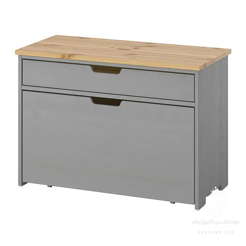 KHAYRUN storage bench, grey, 80x38x56 cm