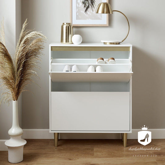 KHAYRUN Iliana Shoe Cabinet - 2 Door - White