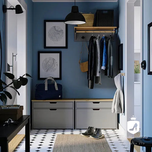 KHAYRUN storage bench, grey, 80x38x56 cm