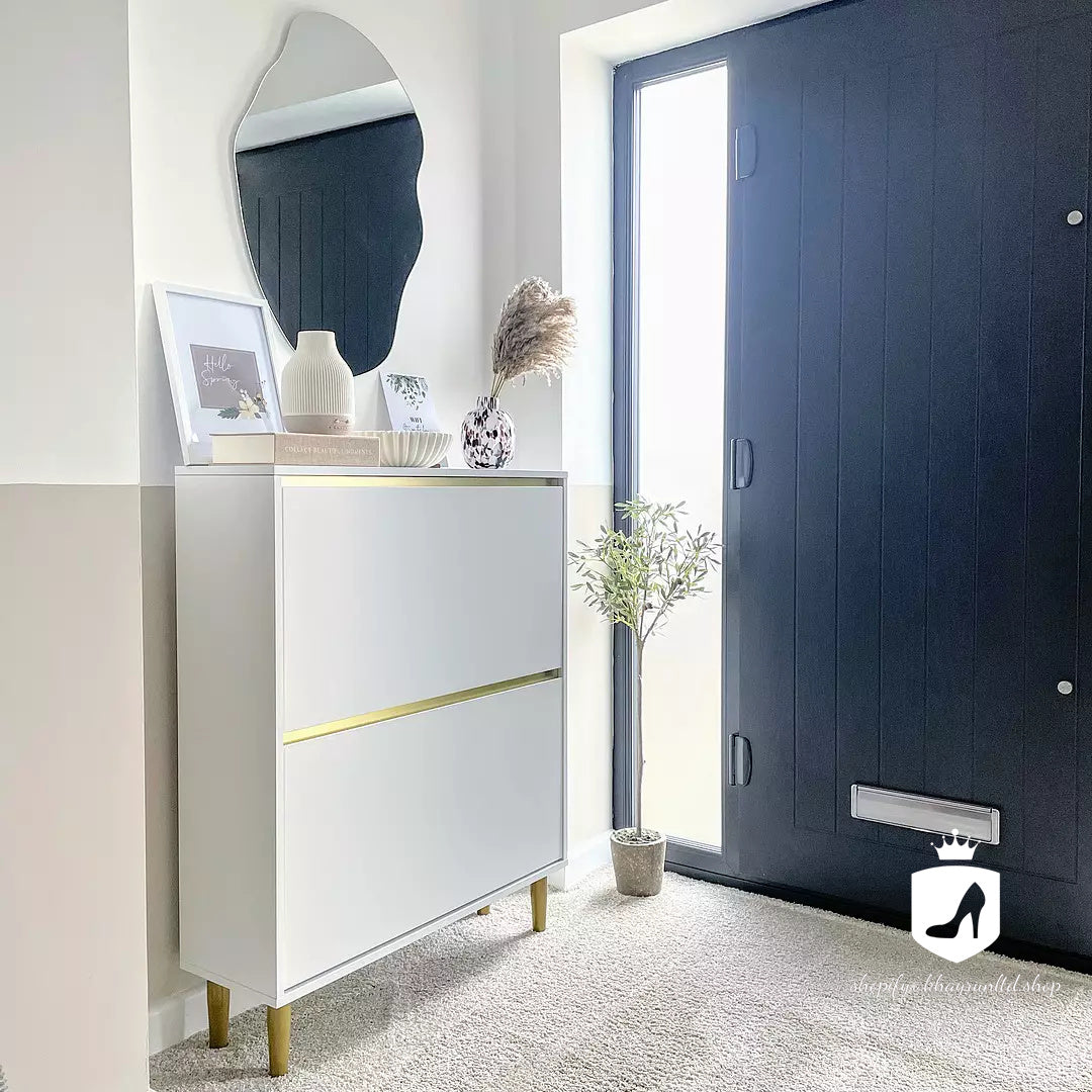 KHAYRUN Iliana Shoe Cabinet - 2 Door - White