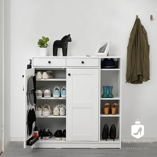 KHAYRUN Shoe cabinet/storage, white, 105x40x107 cm