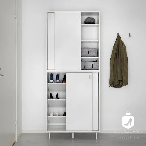 KHAYRUN shoe cabinet/storage, white, 80x35x102 cm