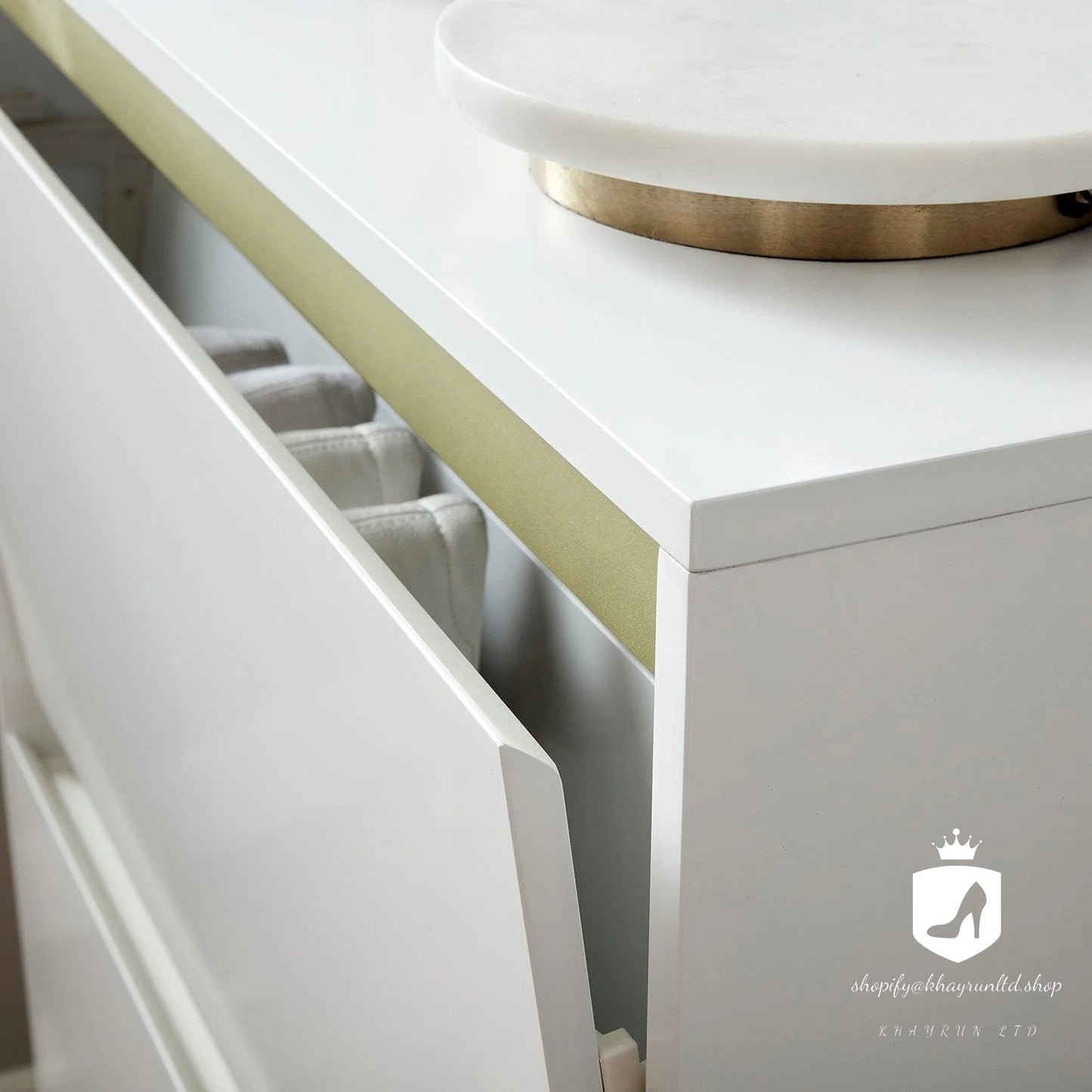 KHAYRUN Iliana Shoe Cabinet - 2 Door - White