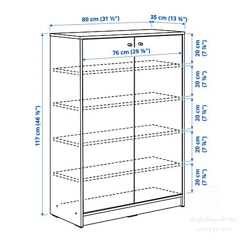 KHAYRUN shoe cabinet/storage, white, 80x35x117 cm