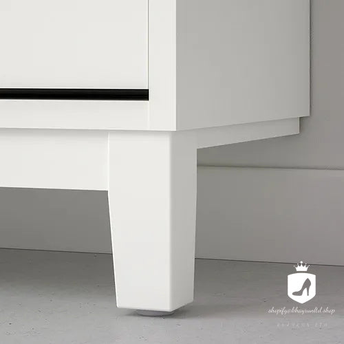 KHAYRUN shoe cabinet with 4 compartments, white, 96x17x90 cm