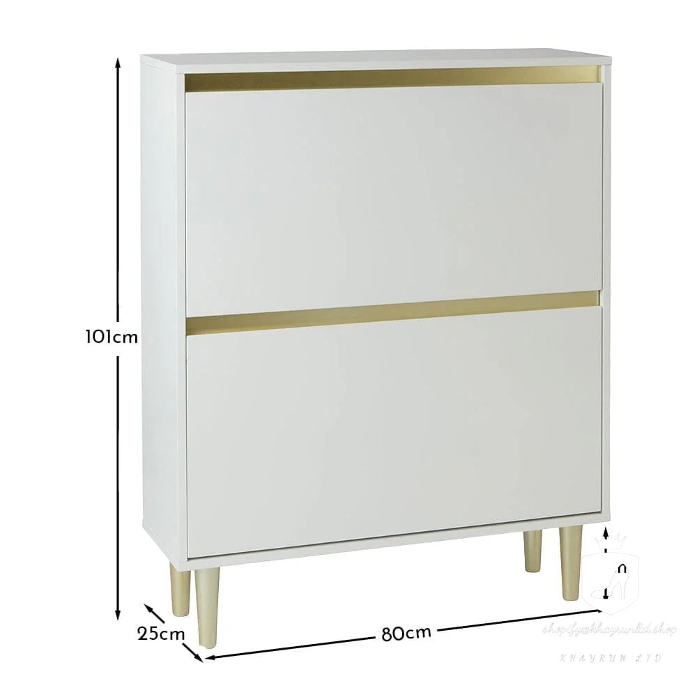 KHAYRUN Iliana Shoe Cabinet - 2 Door - White