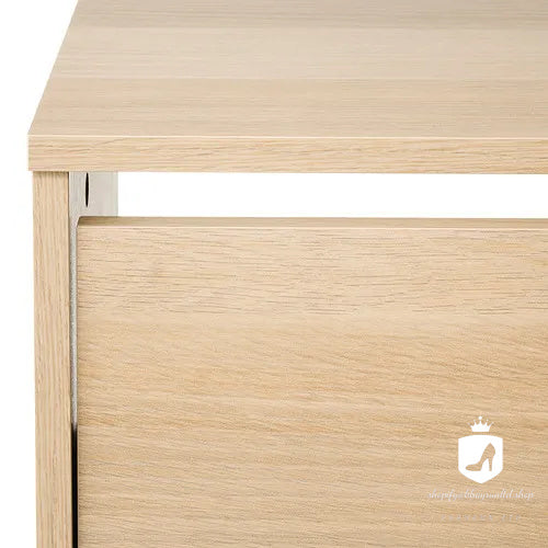 KHAYRUN shoe cabinet with 2 compartments, oak effect, 49x28x93 cm