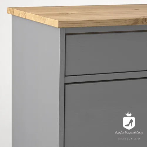 KHAYRUN storage bench, grey, 80x38x56 cm